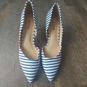 Just Fab navy & white heels, size 8.5